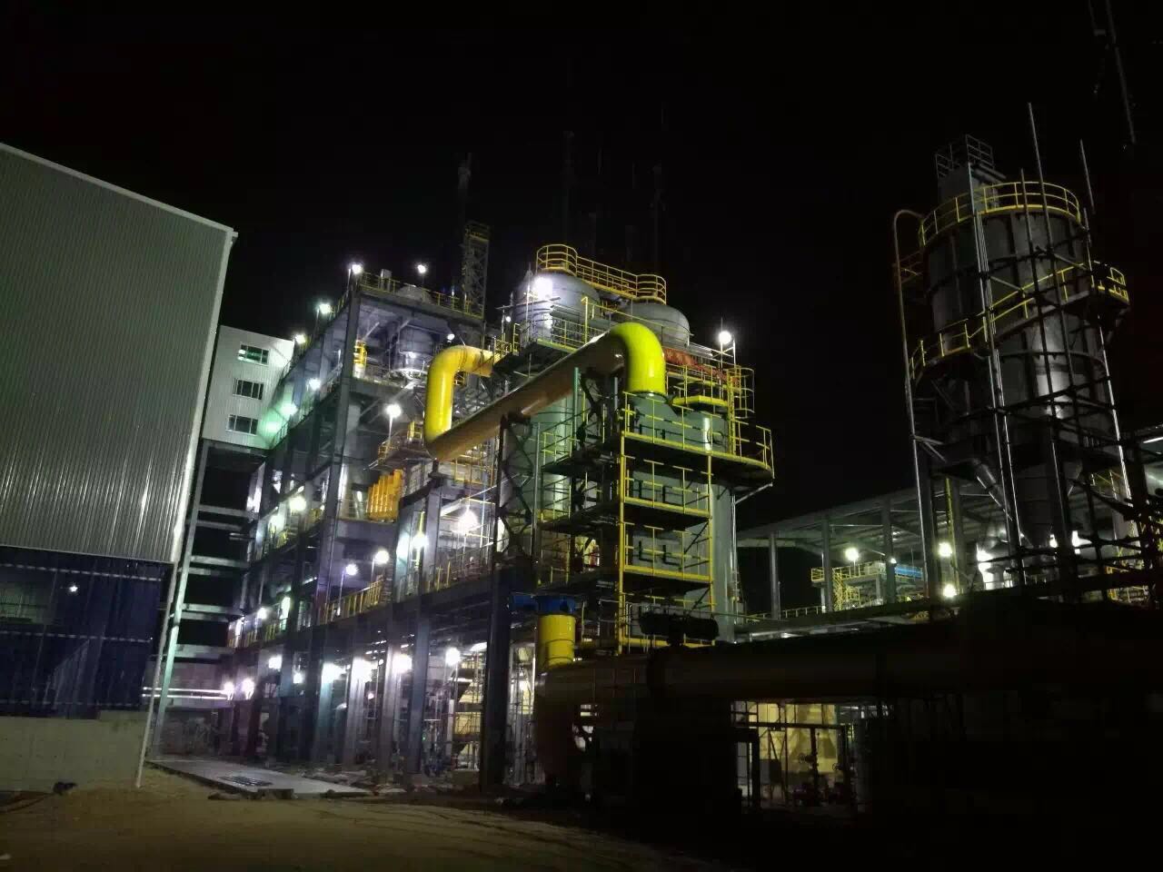 招金循環流化床氣化爐夜景